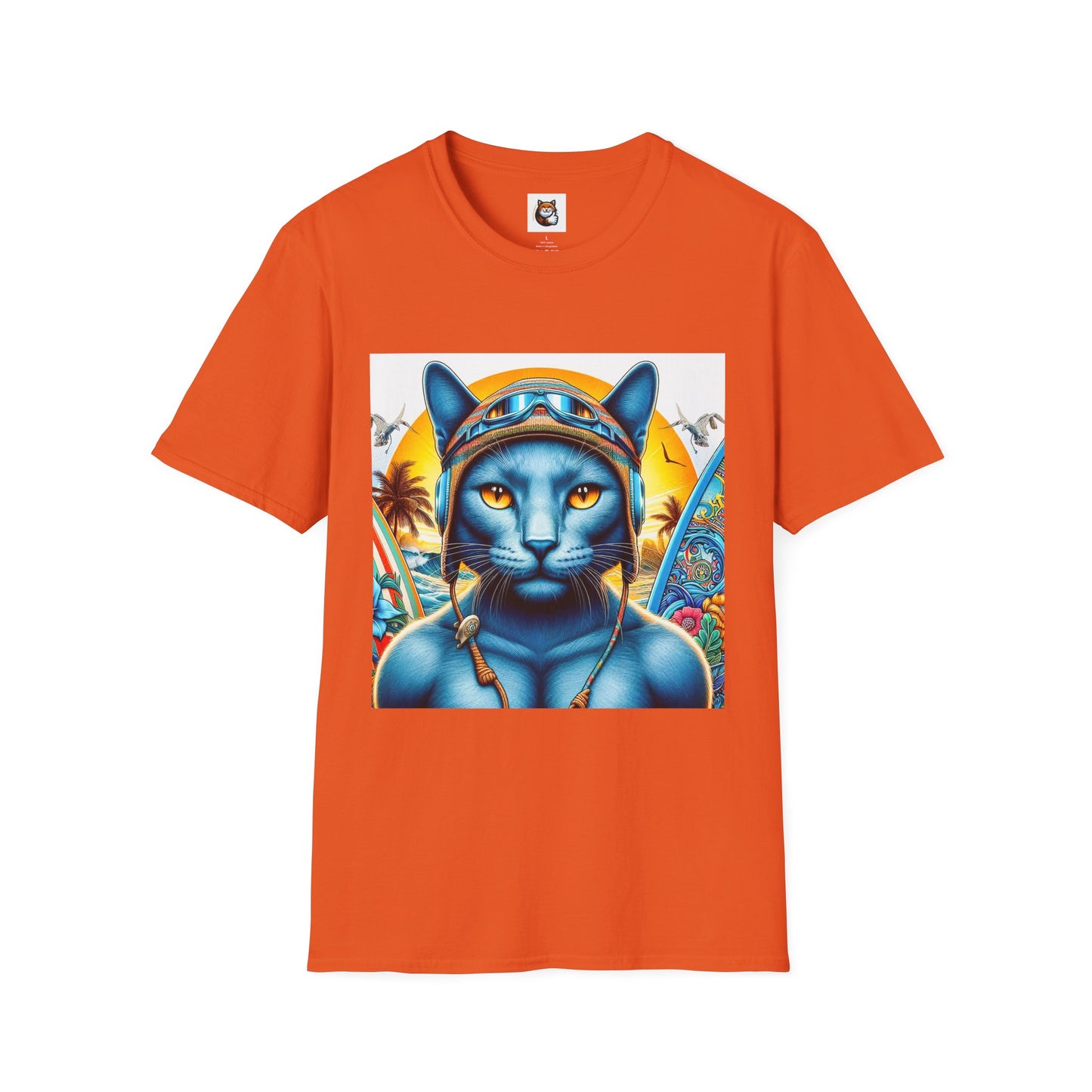 Russian Blue Cat Unisex Softstyle T-Shirt