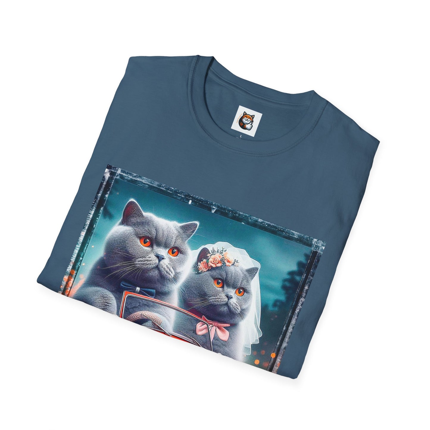 Wacky British Shorthair tiny red car Softstyle T-Shirt