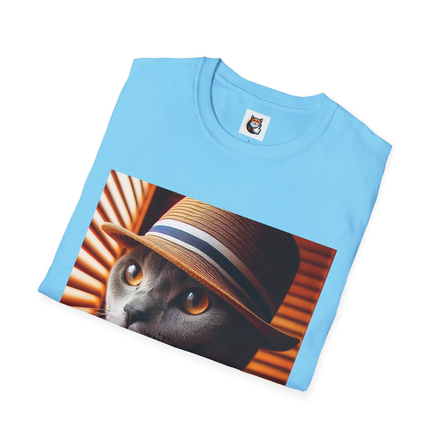Russian Blue Cat hat and bow tie  T-Shirt