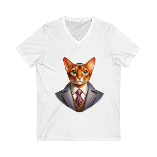 Abyssinian businessman Jersey Short Sleeve V-Neck Tee