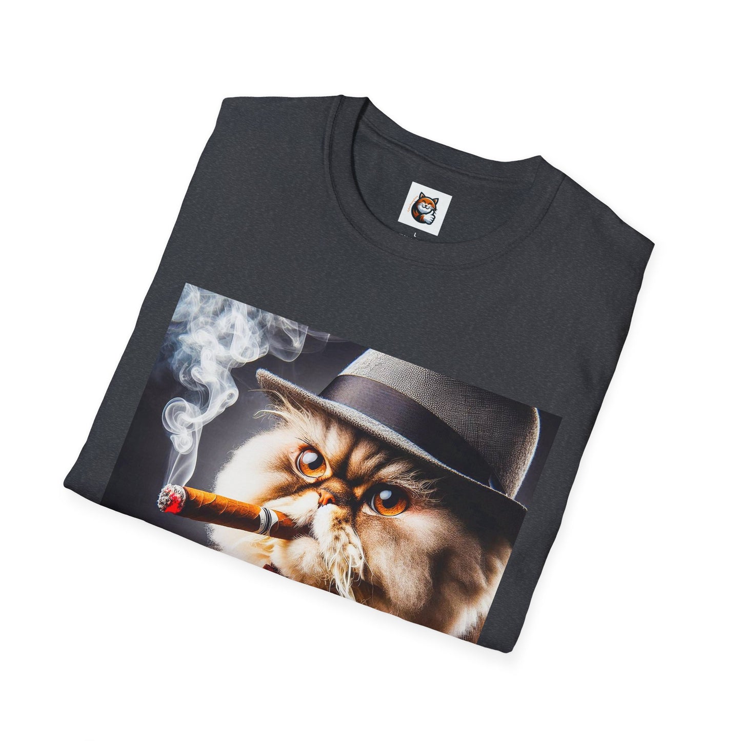 Selkirk Rex Cat T-Shirt cigar smoking