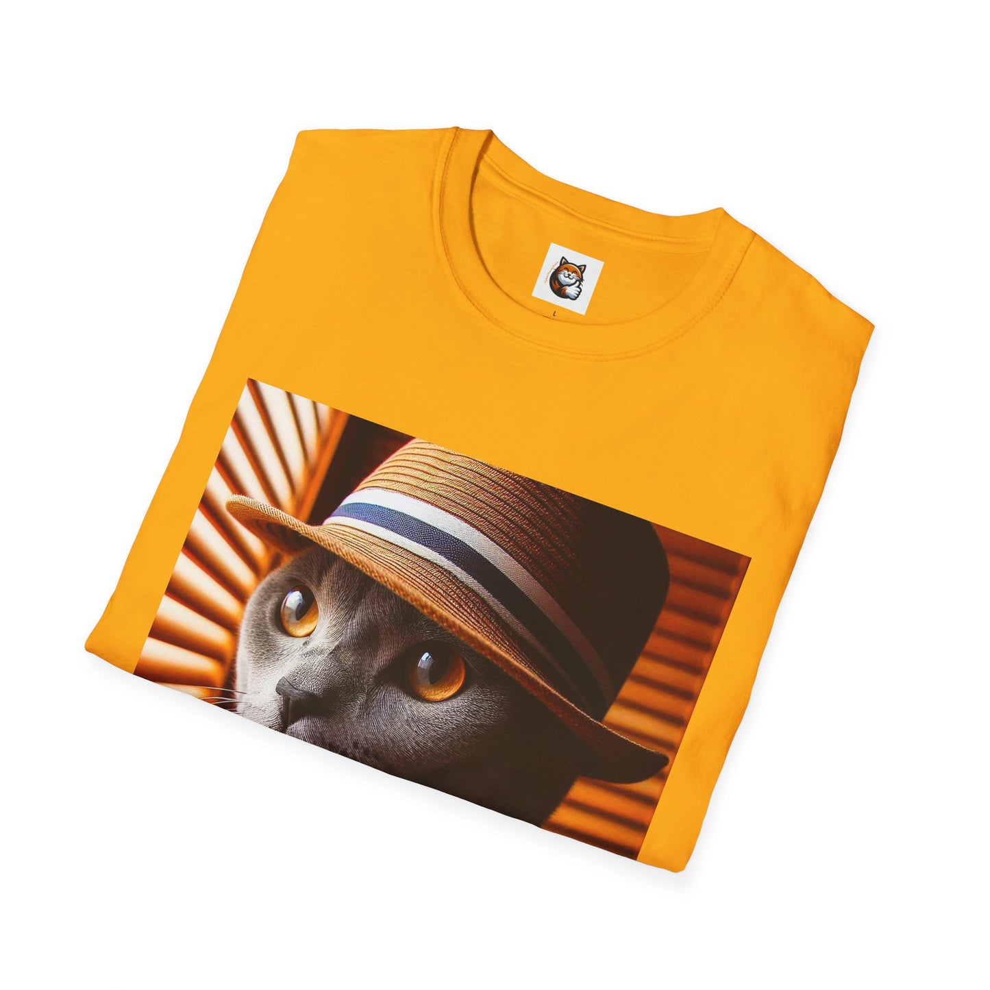 Russian Blue Cat hat and bow tie  T-Shirt