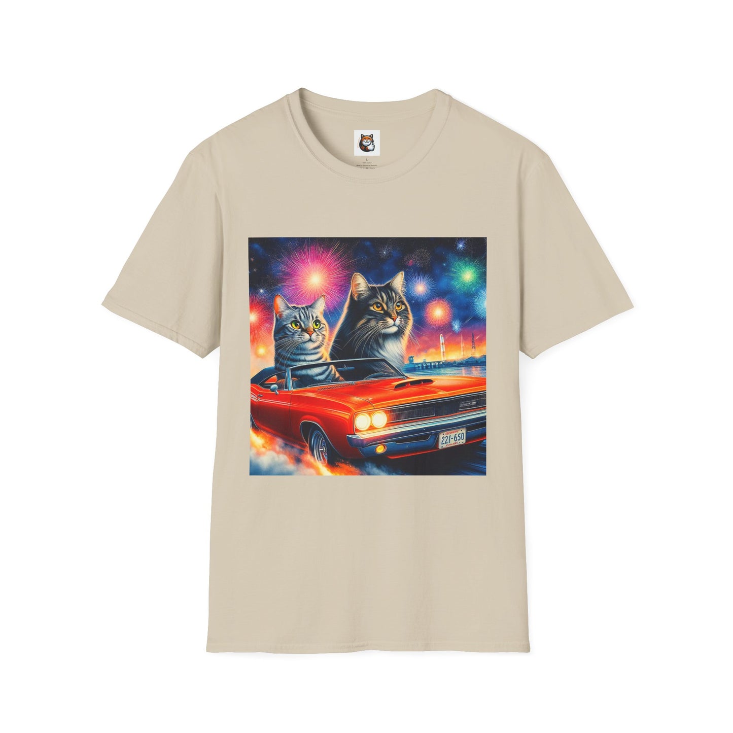 Wacky Domestic Cat Unisex Softstyle T-Shirt
