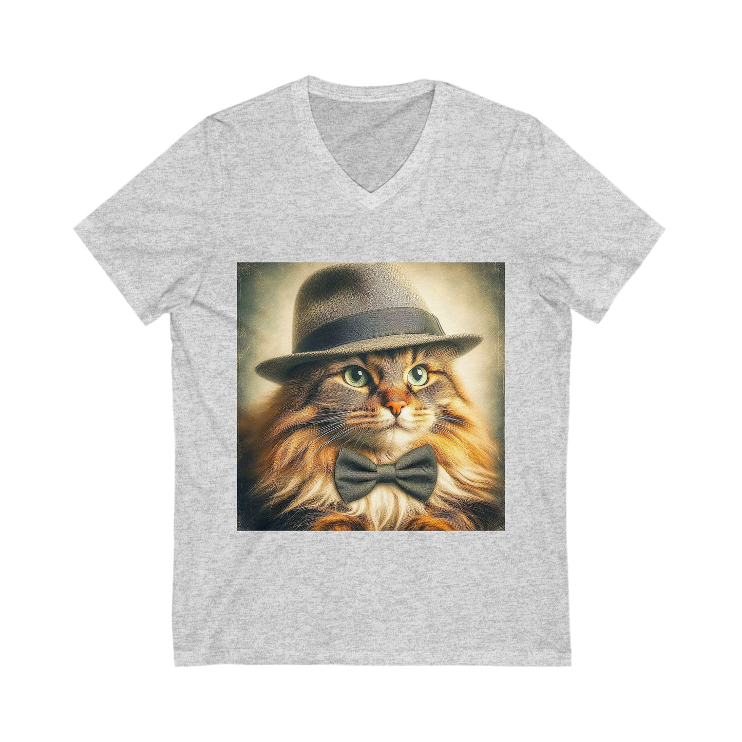 Norwegian Forest Cat Unisex Jersey Short Sleeve V-Neck Tee