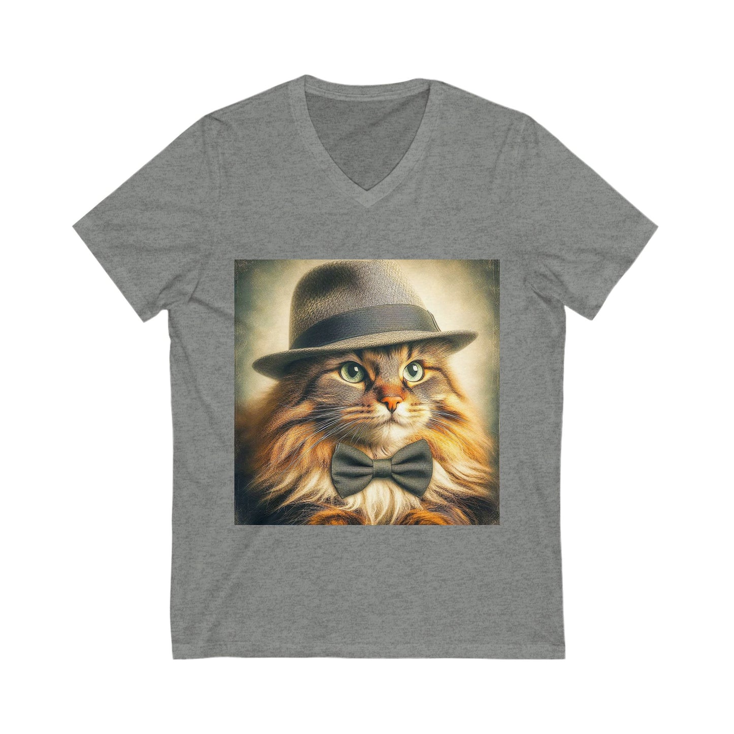 Norwegian Forest Cat Unisex Jersey Short Sleeve V-Neck Tee