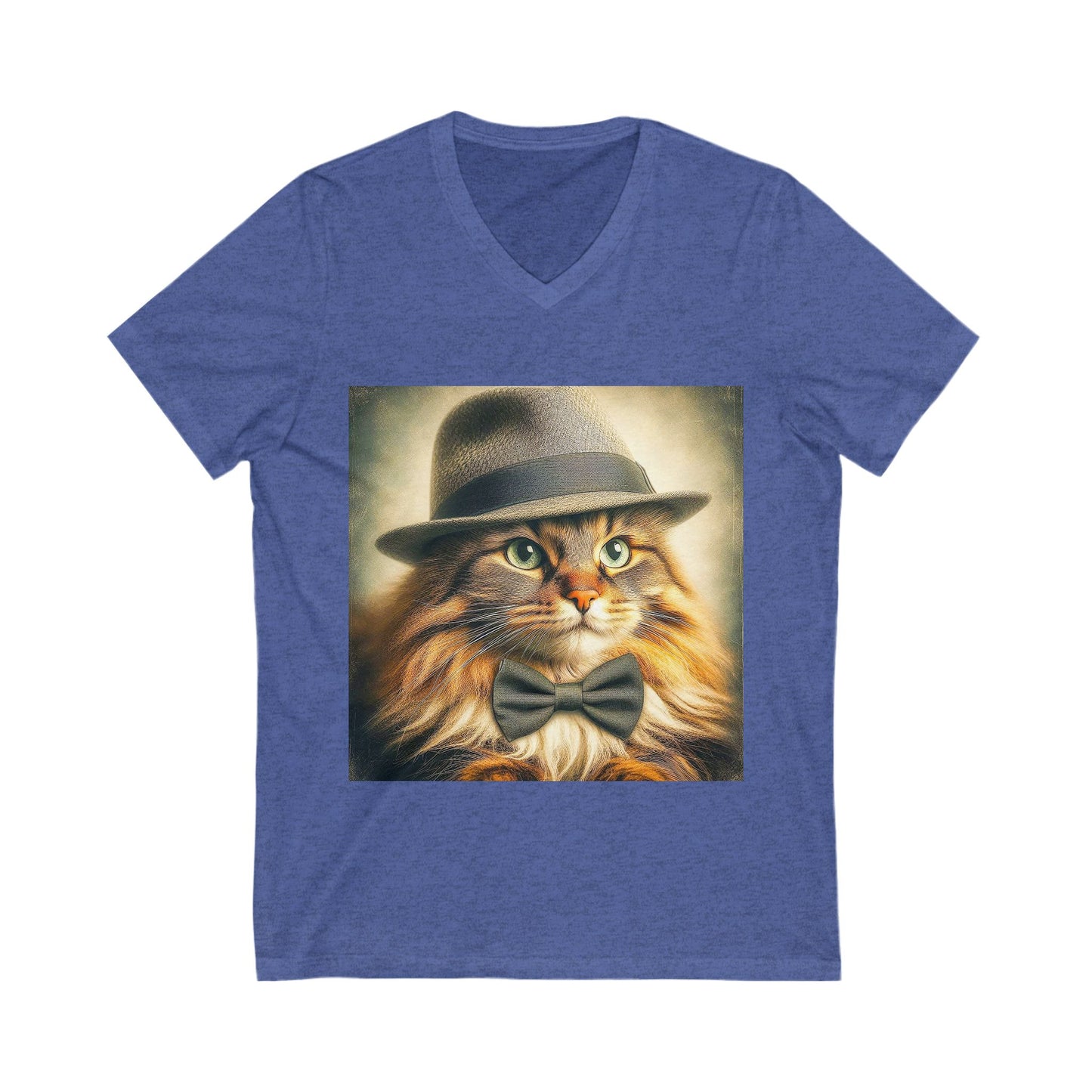 Norwegian Forest Cat Unisex Jersey Short Sleeve V-Neck Tee