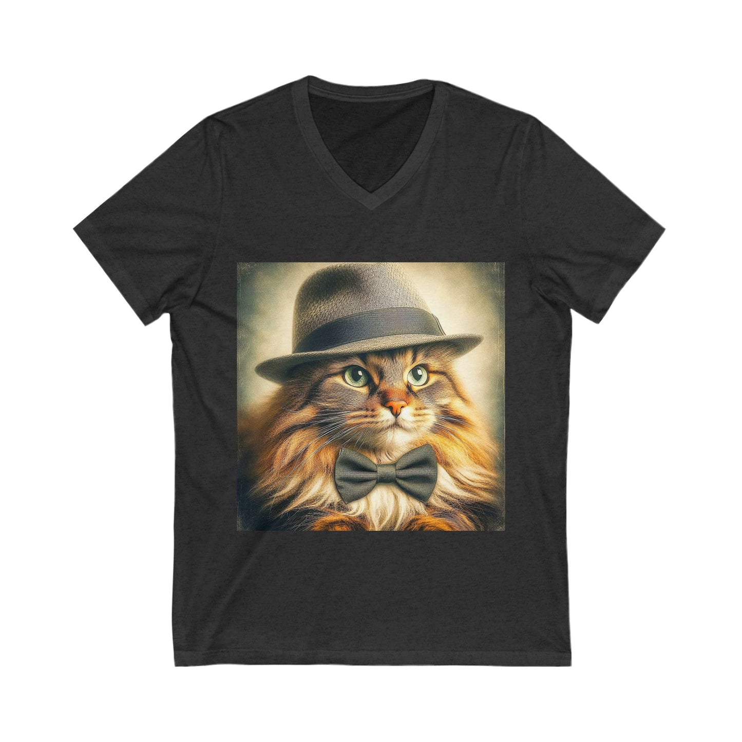 Norwegian Forest Cat Unisex Jersey Short Sleeve V-Neck Tee