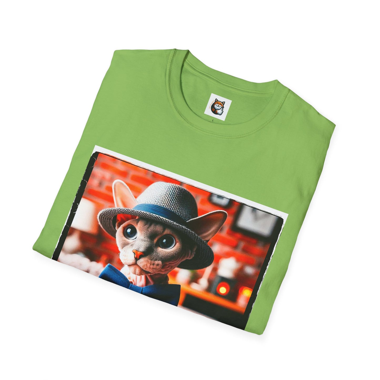 Devon Rex Cat hat and tie Softstyle T-Shirt