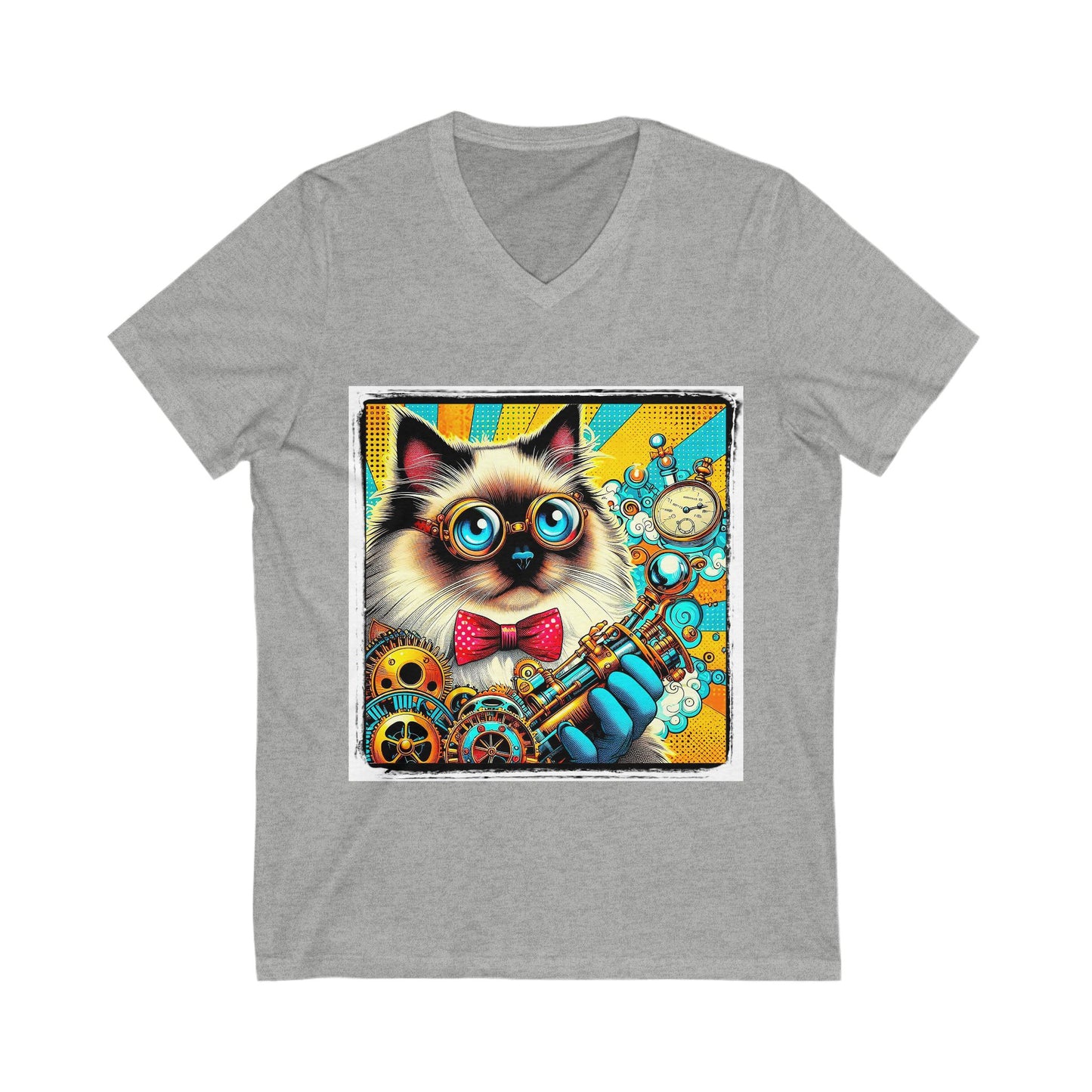Birman steam punk Jersey Short Sleeve V-Neck Tee
