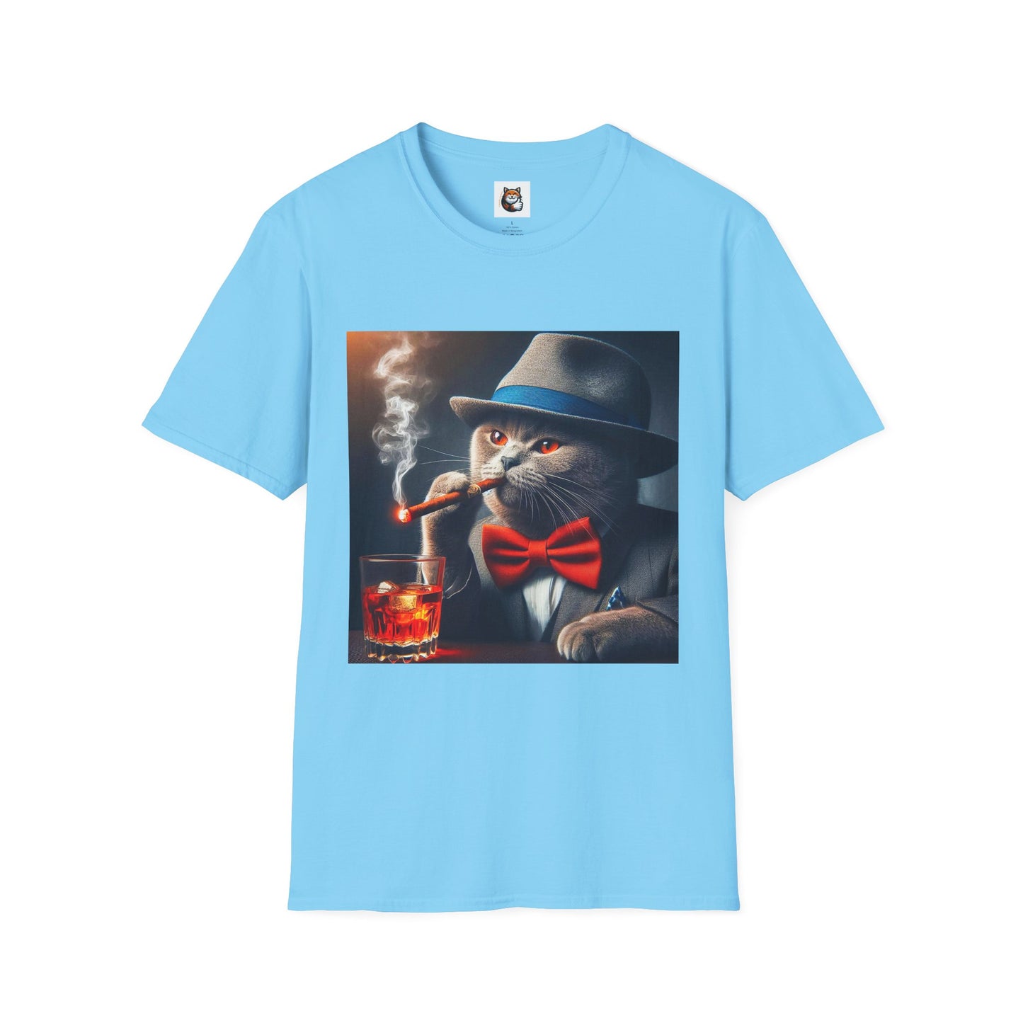 Russian Blue Cat whiskey drinking  T-Shirt