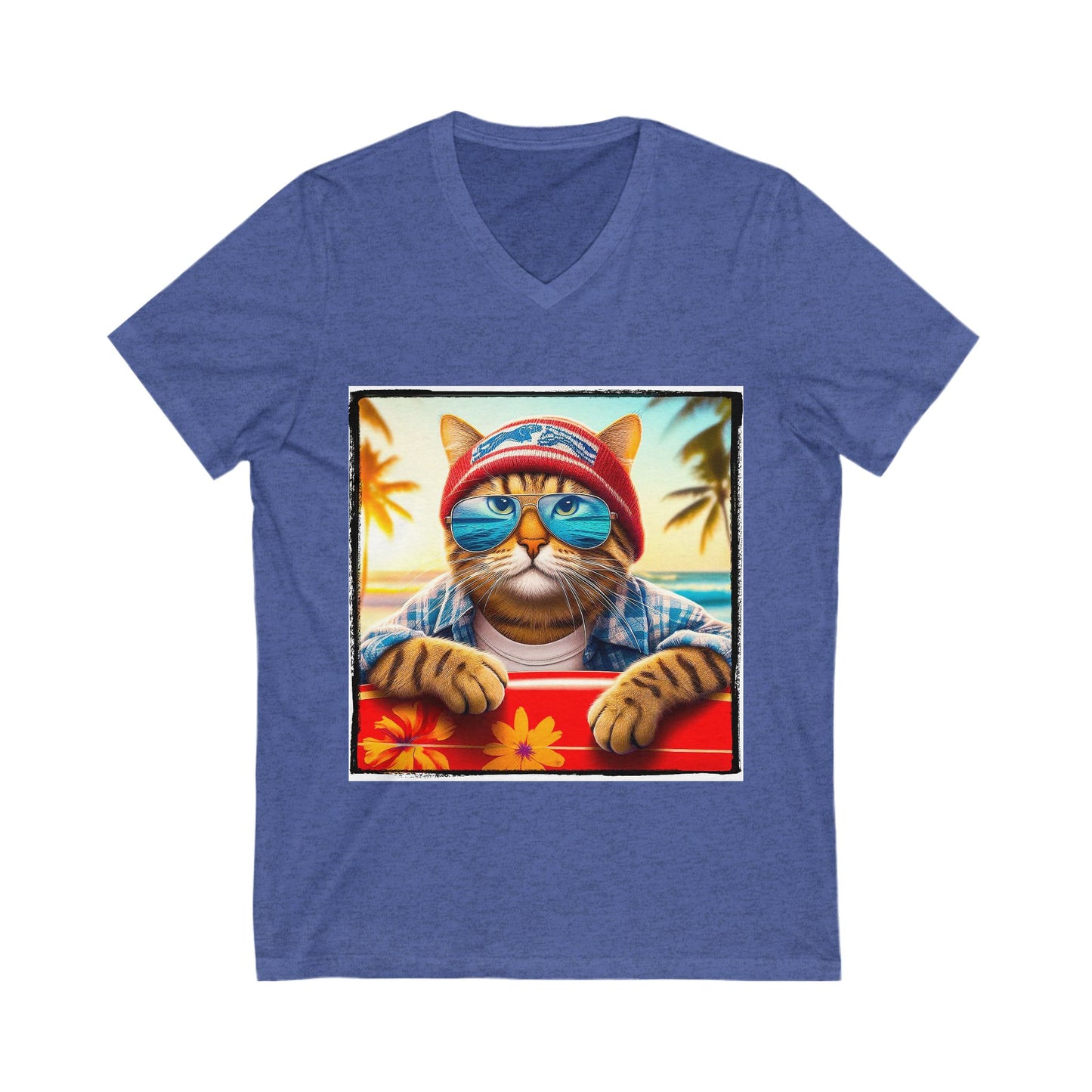 Domestic Cat Unisex Jersey Short Sleeve V-Neck Tee