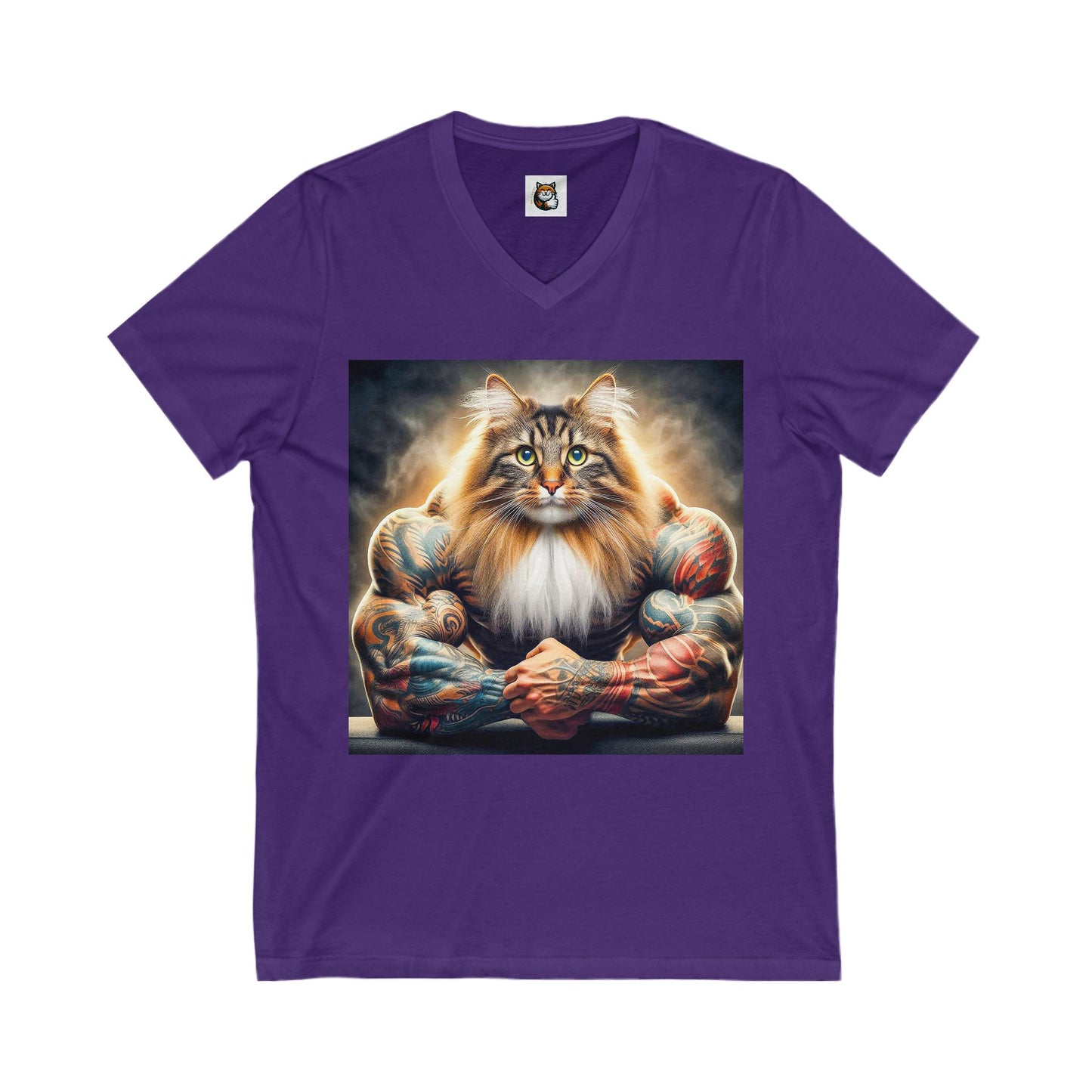 Norwegian Forest Cat Unisex Jersey Short Sleeve V-Neck Tee