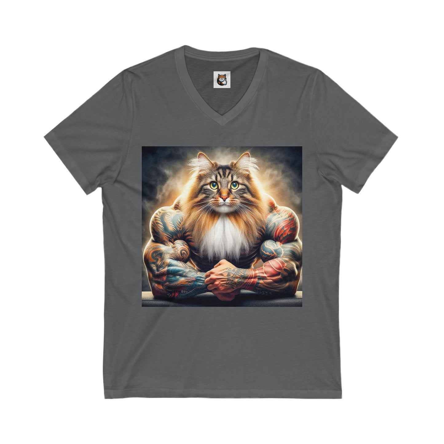 Norwegian Forest Cat Unisex Jersey Short Sleeve V-Neck Tee