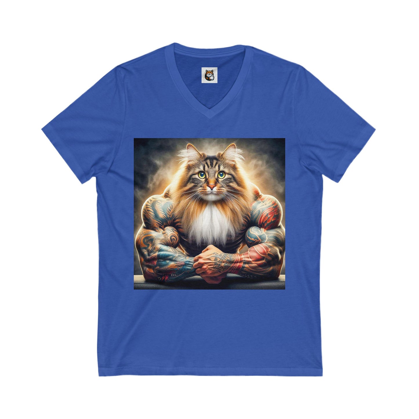 Norwegian Forest Cat Unisex Jersey Short Sleeve V-Neck Tee