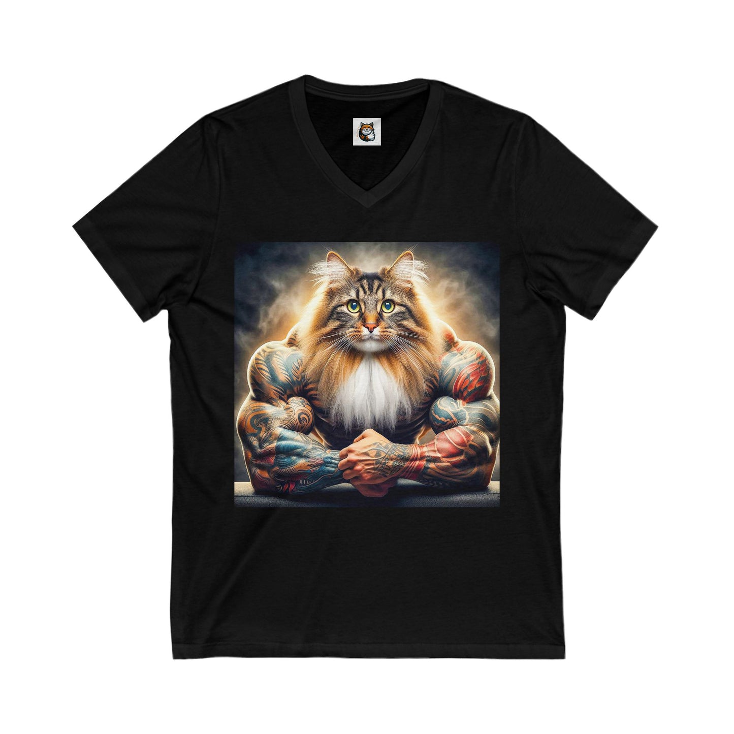 Norwegian Forest Cat Unisex Jersey Short Sleeve V-Neck Tee