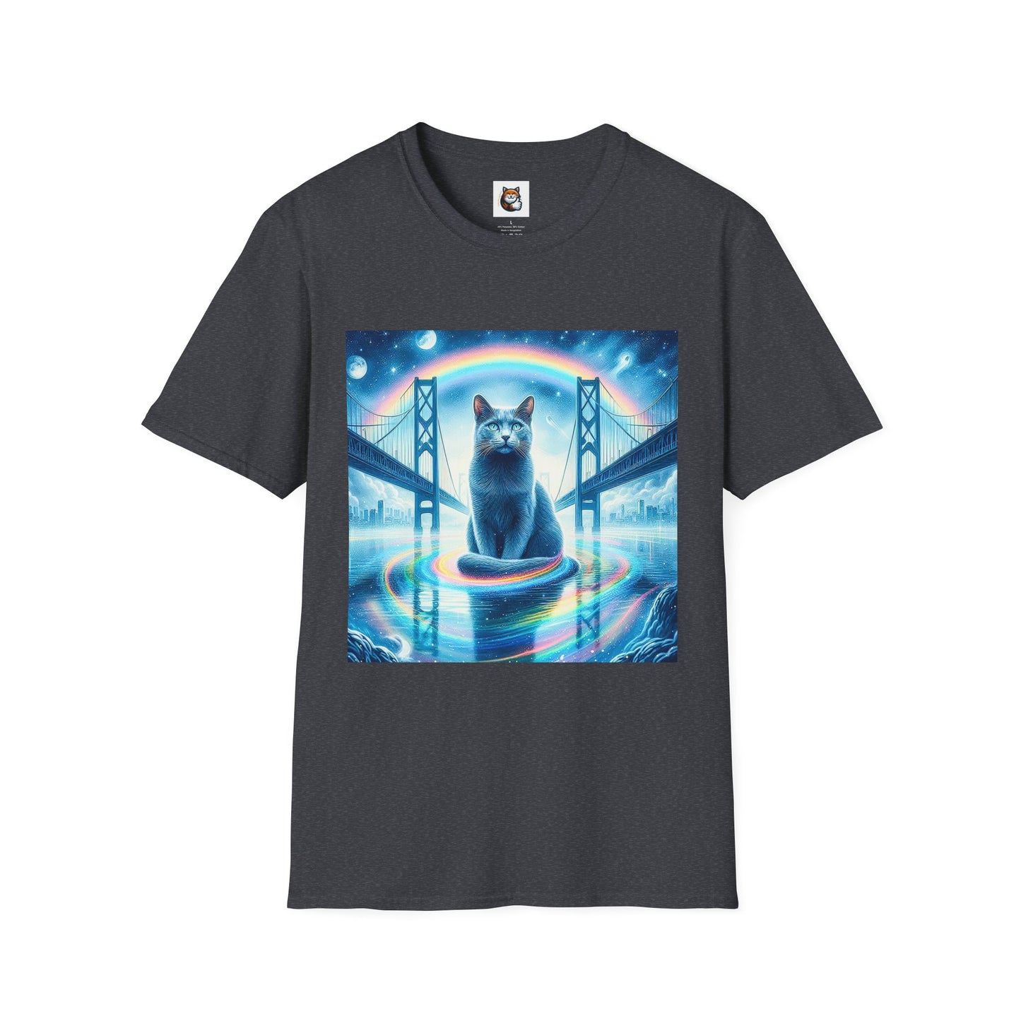 Russian Blue Cat Unisex Softstyle T-Shirt