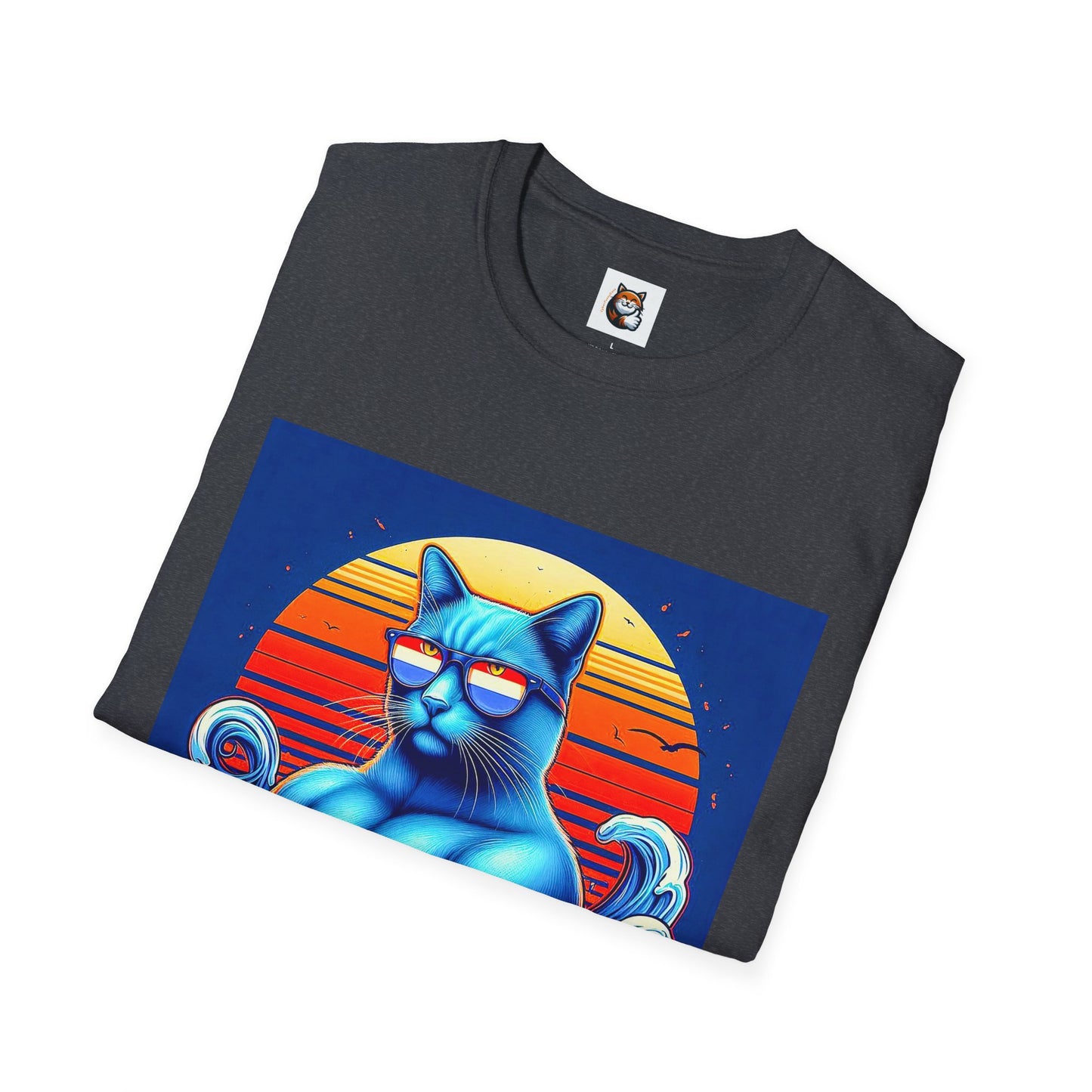 Russian Blue Cat Unisex Softstyle T-Shirt