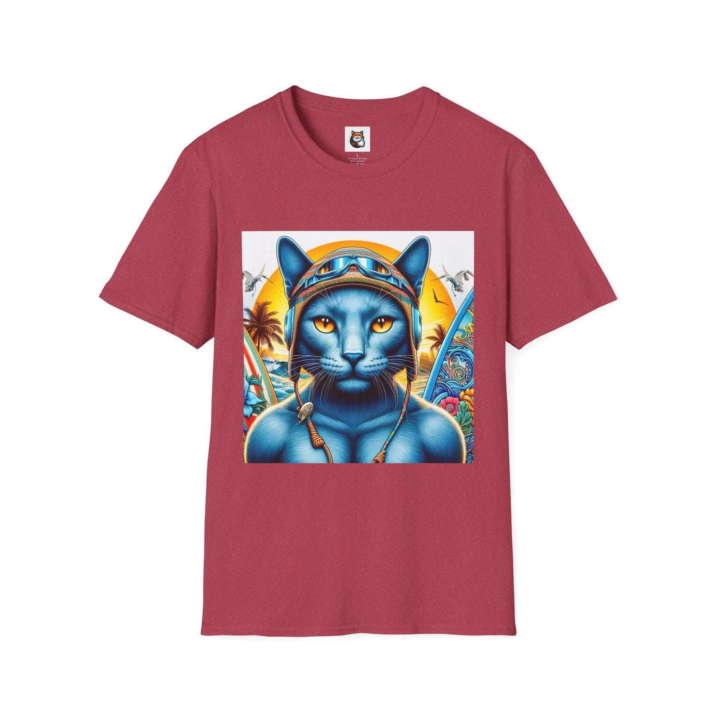 Russian Blue Cat Unisex Softstyle T-Shirt