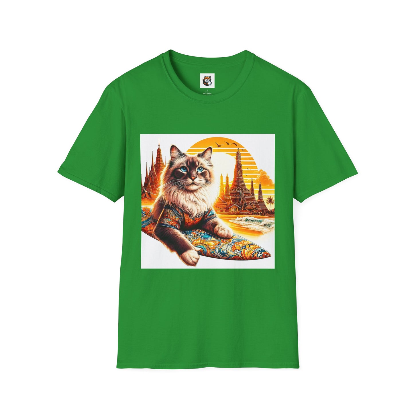 British Shorthair surfing Softstyle T-Shirt