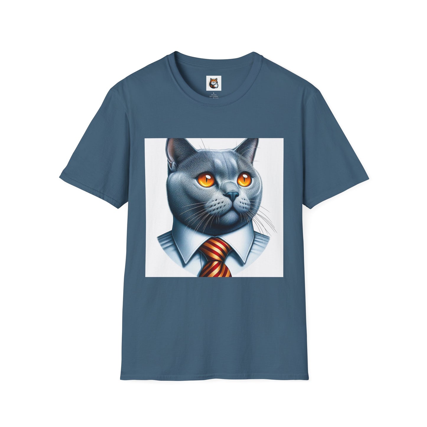 Russian Blue Cat suit and tie  T-Shirt