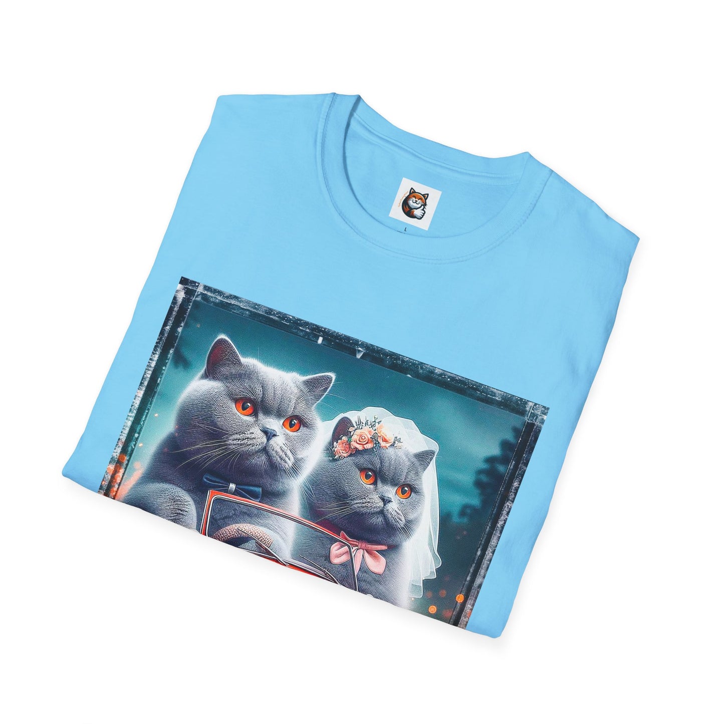 Wacky British Shorthair tiny red car Softstyle T-Shirt