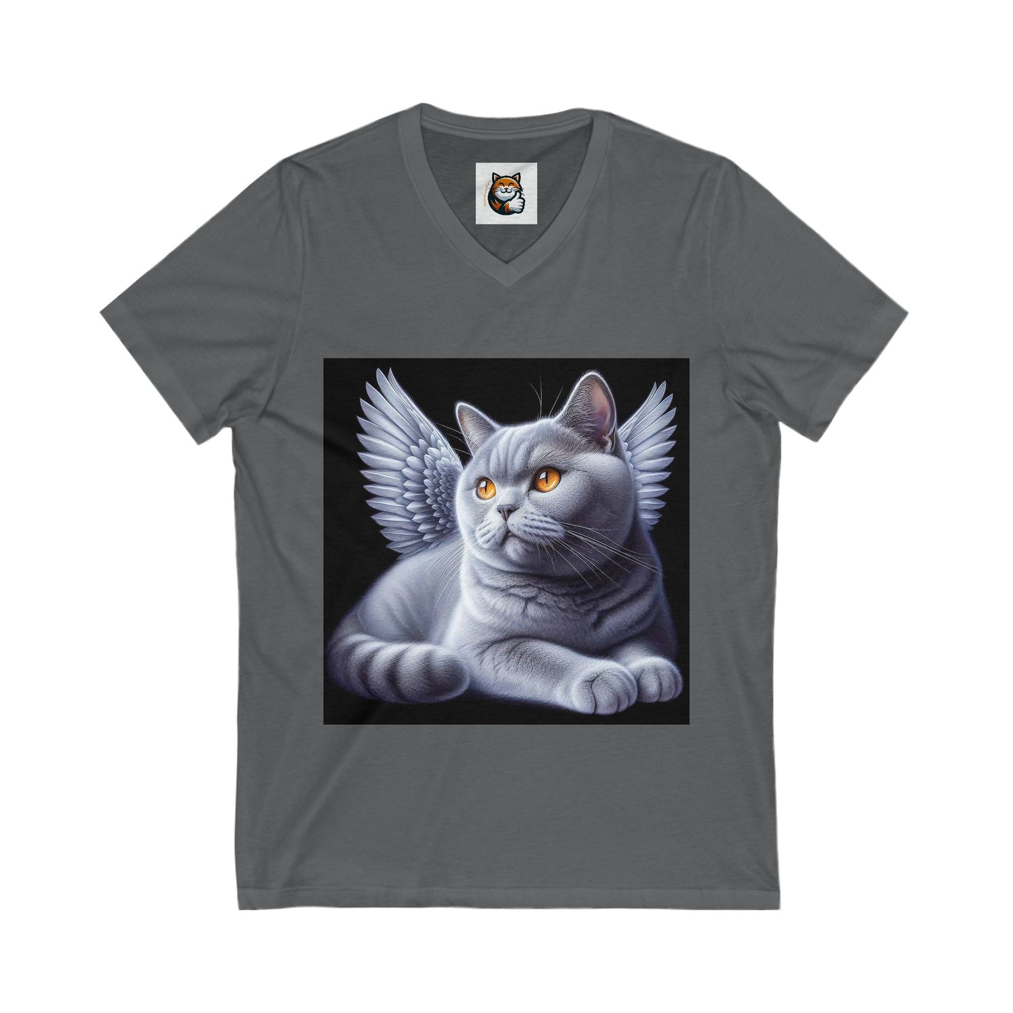 British Shorthair angel Jersey Short Sleeve V-Neck Tee