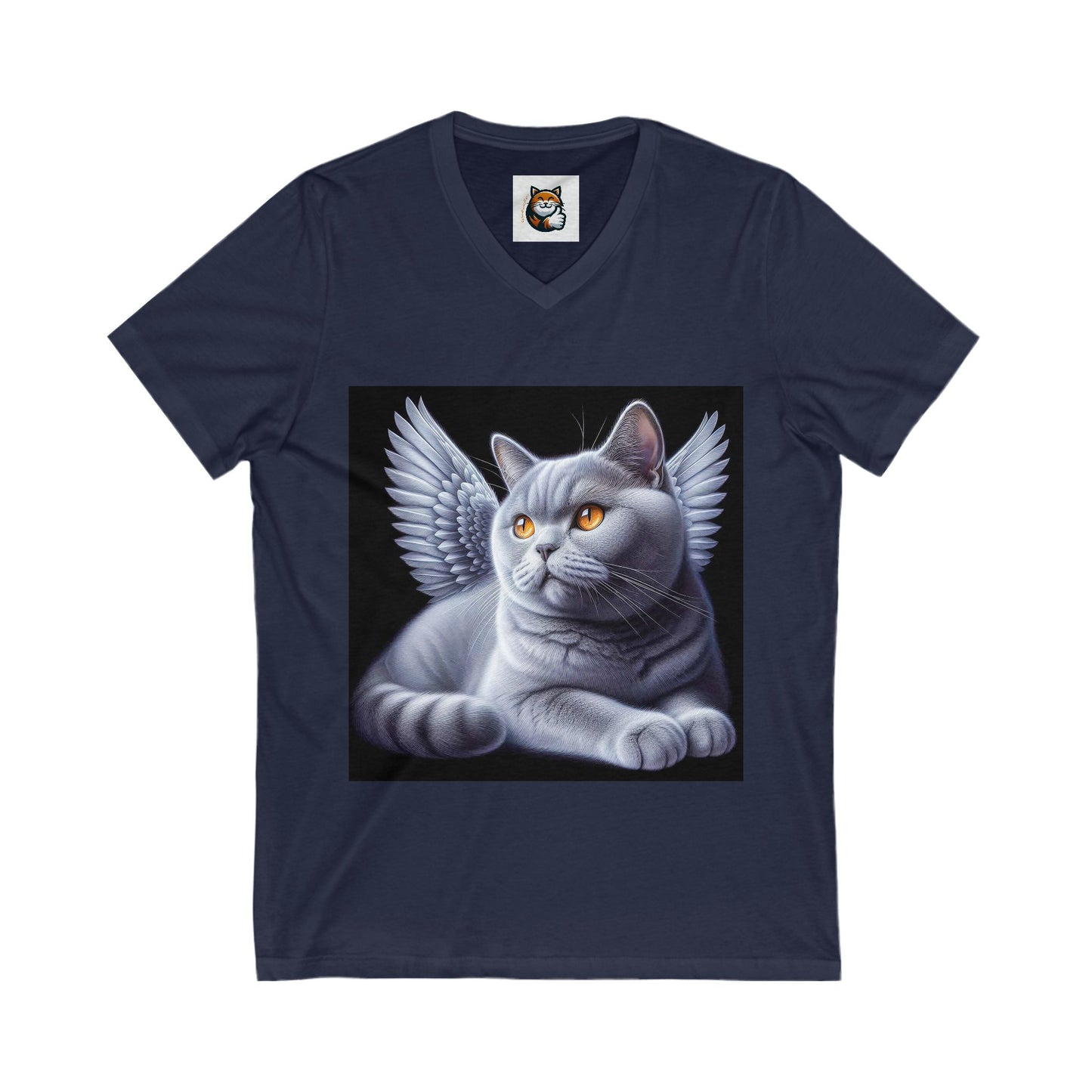 British Shorthair angel Jersey Short Sleeve V-Neck Tee