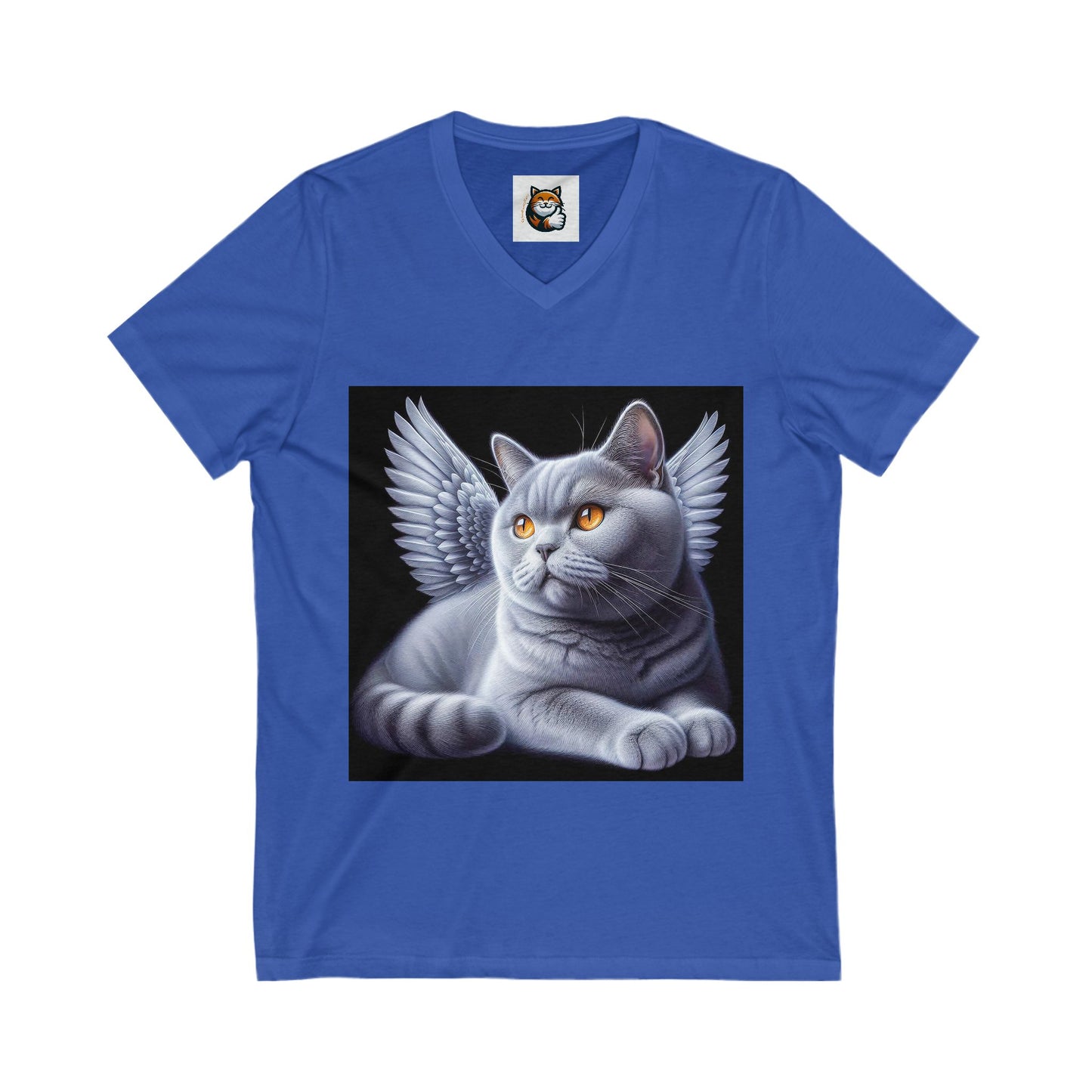 British Shorthair angel Jersey Short Sleeve V-Neck Tee