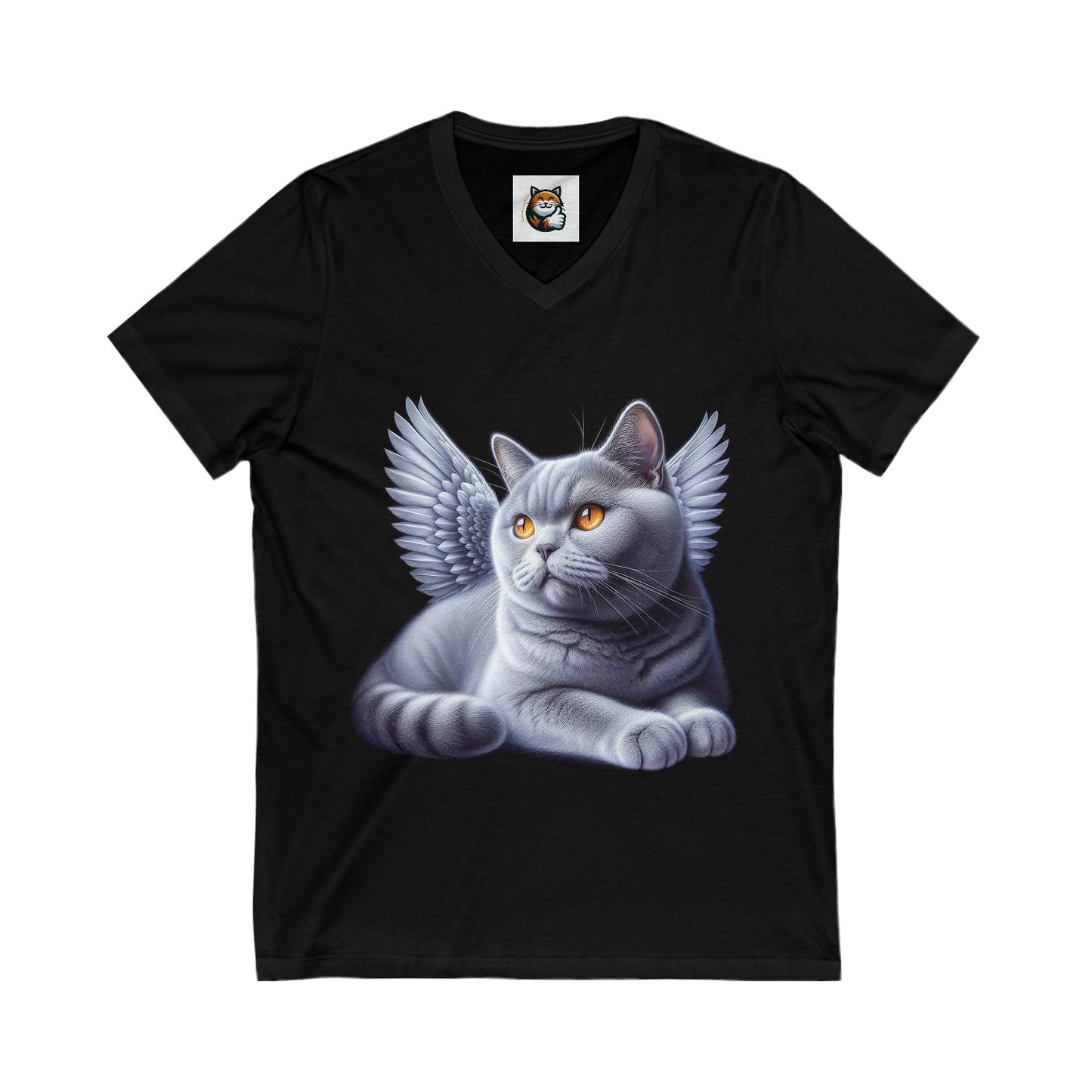British Shorthair angel Jersey Short Sleeve V-Neck Tee