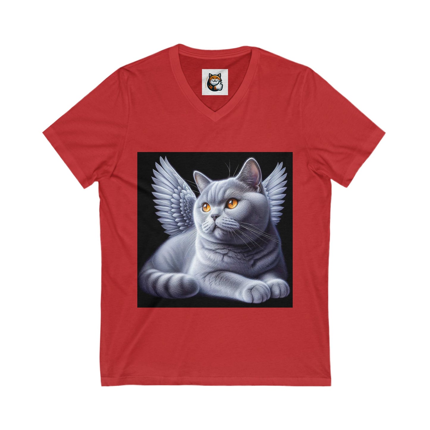 British Shorthair angel Jersey Short Sleeve V-Neck Tee