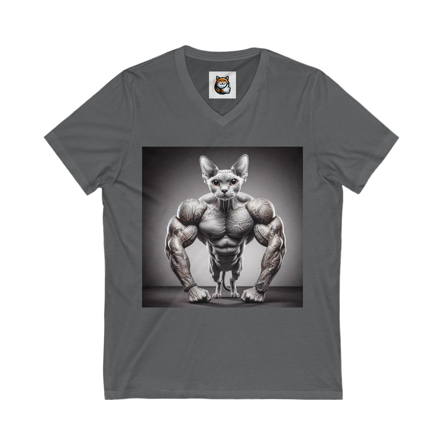 Devon Rex Cat Unisex Jersey Short Sleeve V-Neck Tee