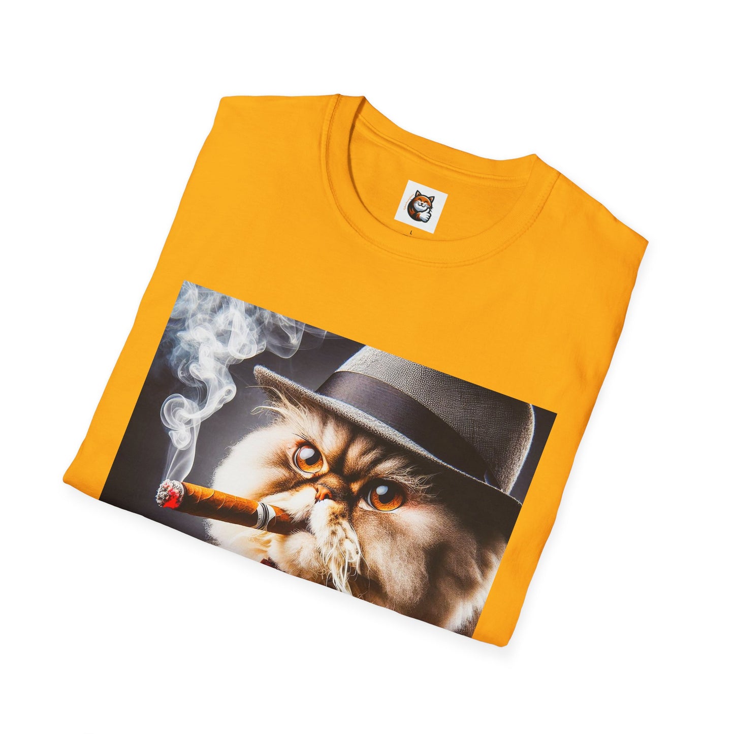 Selkirk Rex Cat T-Shirt cigar smoking