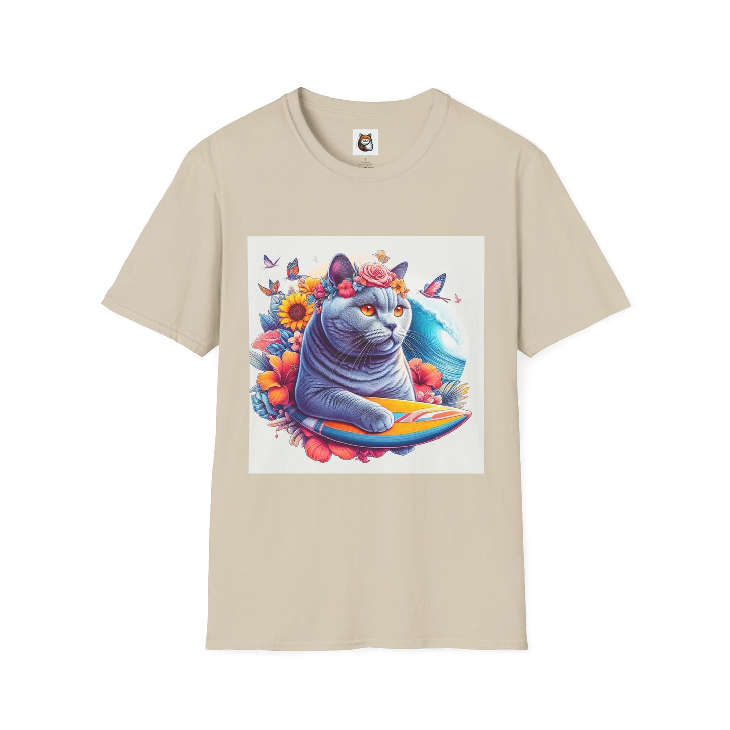 British Shorthair surf board Softstyle T-Shirt