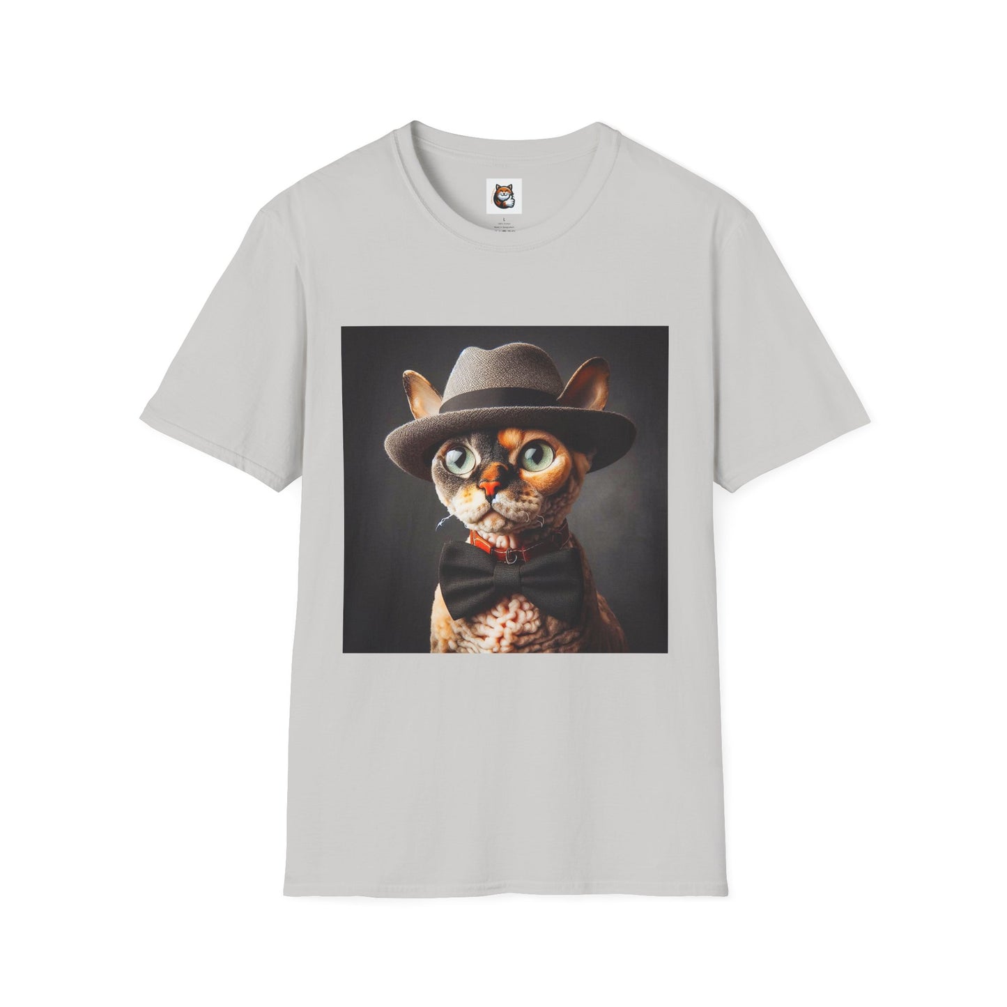 Devon Rex Cat hat and tie Softstyle T-Shirt