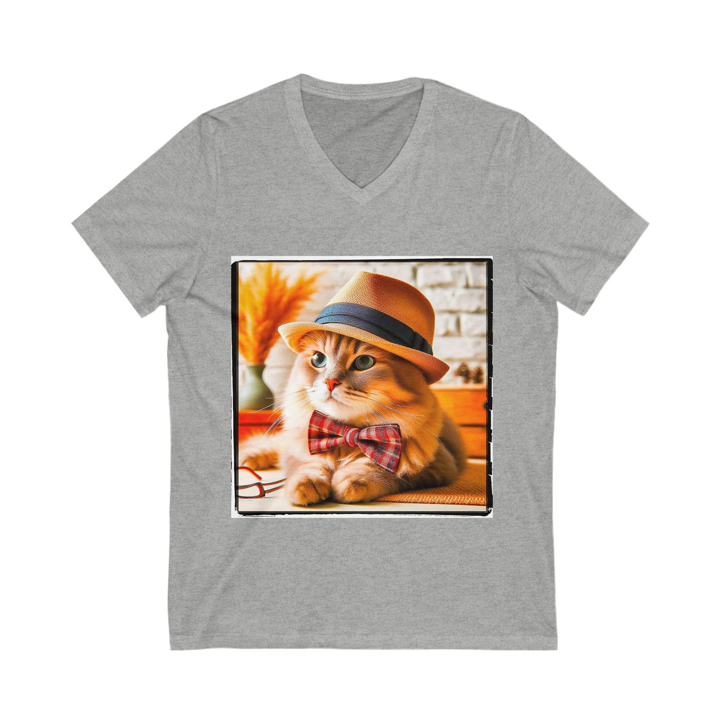 Domestic Cat bow tie cutie V-Neck Tee