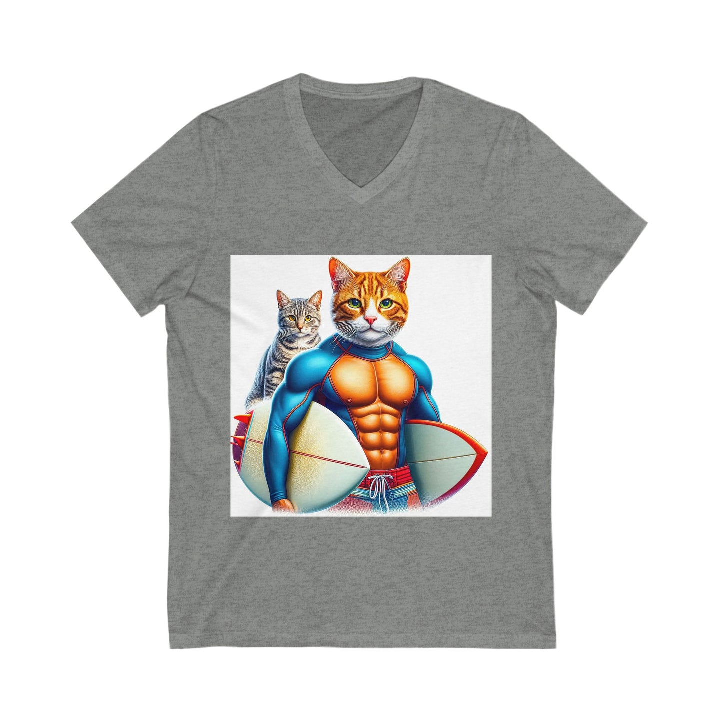 Domestic Cat Unisex Jersey Short Sleeve V-Neck Tee
