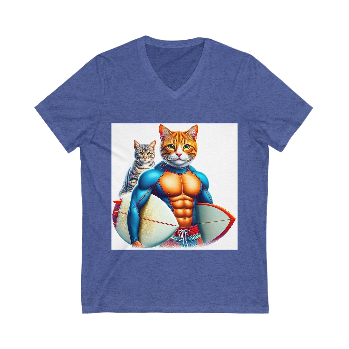 Domestic Cat Unisex Jersey Short Sleeve V-Neck Tee