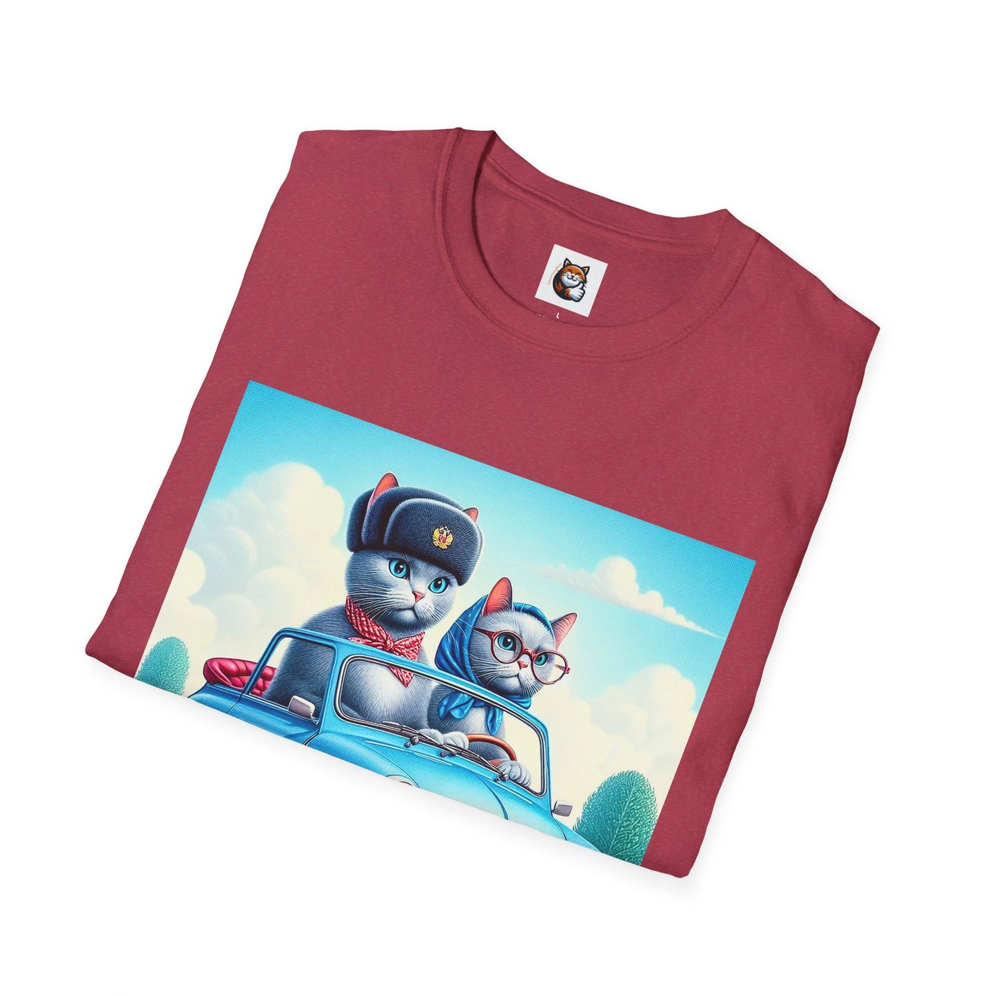 Russian Blue Cat coupke deiving T-Shirt