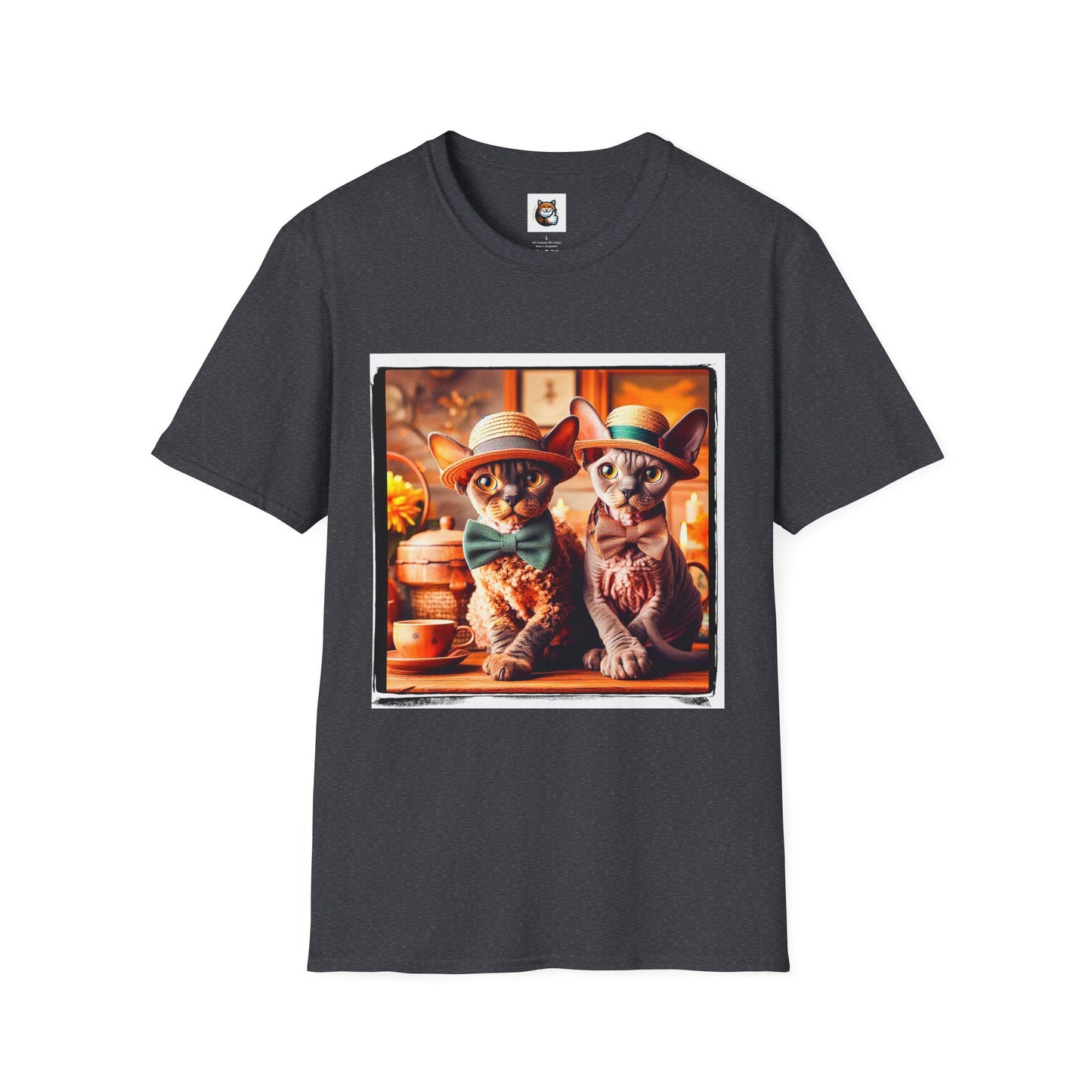Devon Rex bow and tie Unisex Softstyle T-Shirt