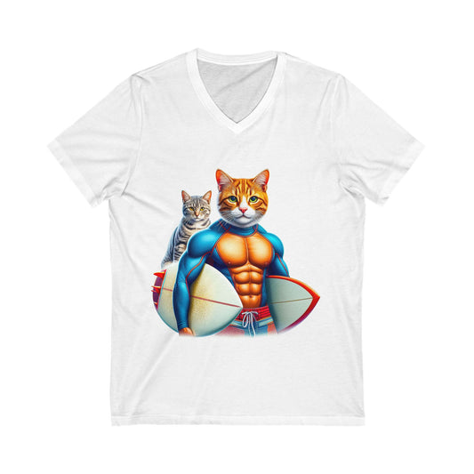 Domestic Cat Unisex Jersey Short Sleeve V-Neck Tee