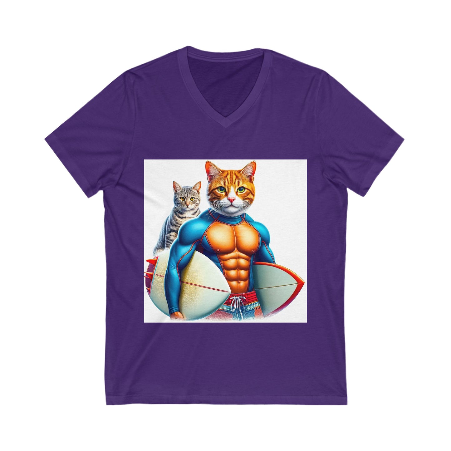 Domestic Cat Unisex Jersey Short Sleeve V-Neck Tee