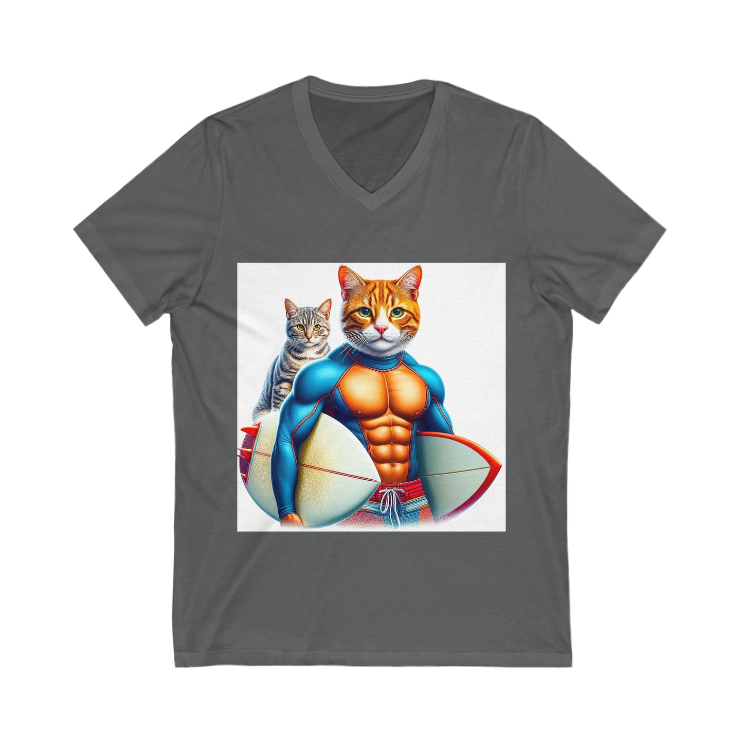 Domestic Cat Unisex Jersey Short Sleeve V-Neck Tee