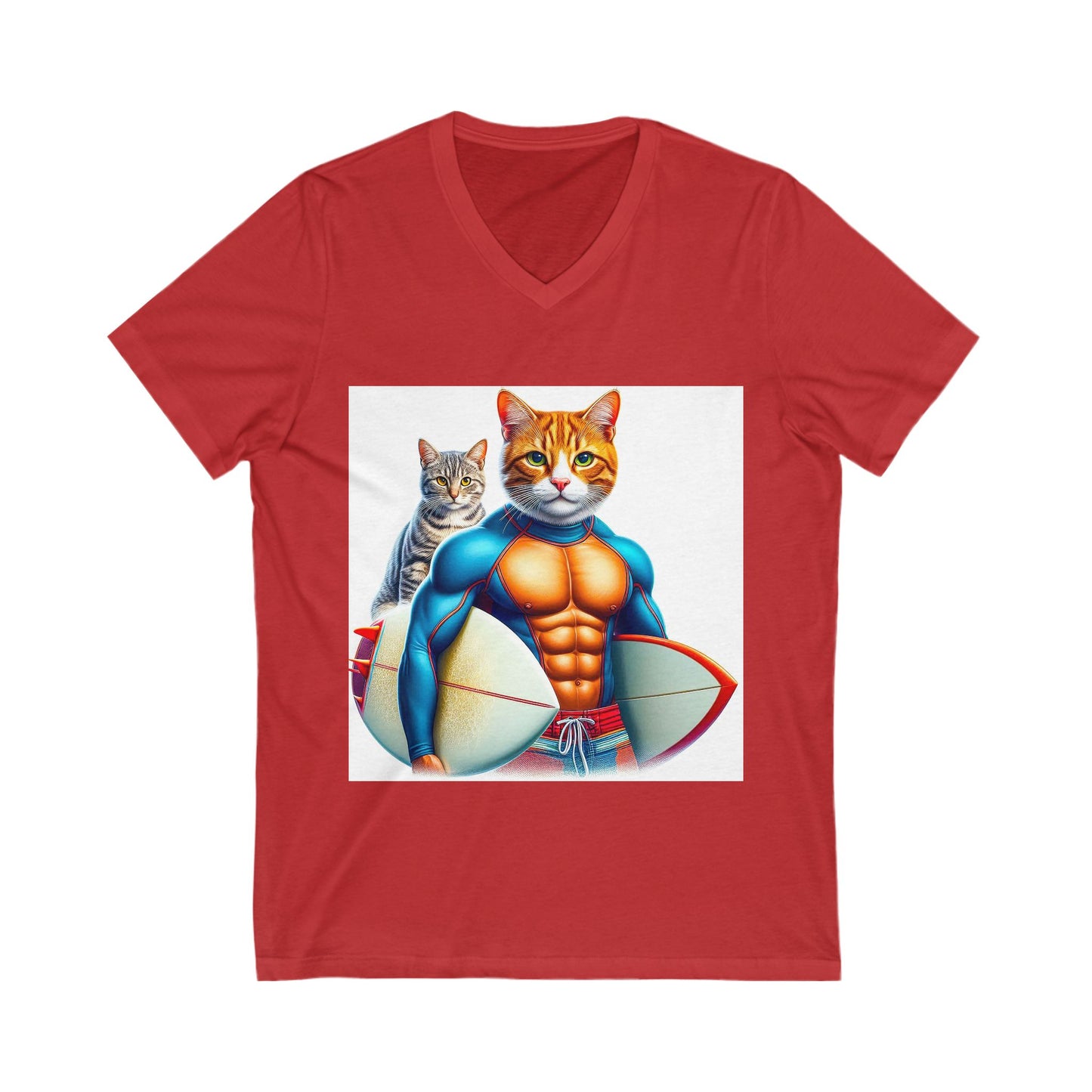 Domestic Cat Unisex Jersey Short Sleeve V-Neck Tee