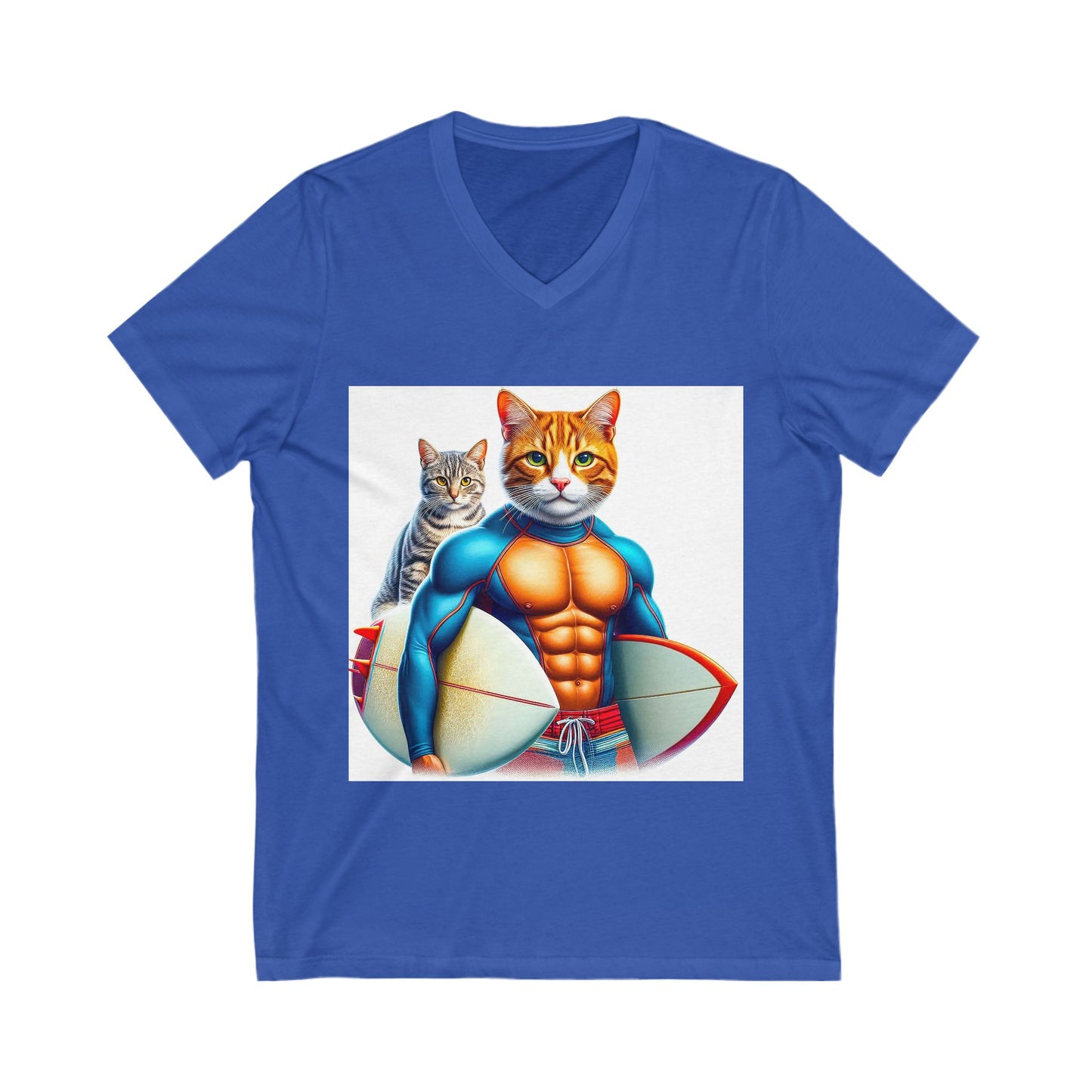 Domestic Cat Unisex Jersey Short Sleeve V-Neck Tee