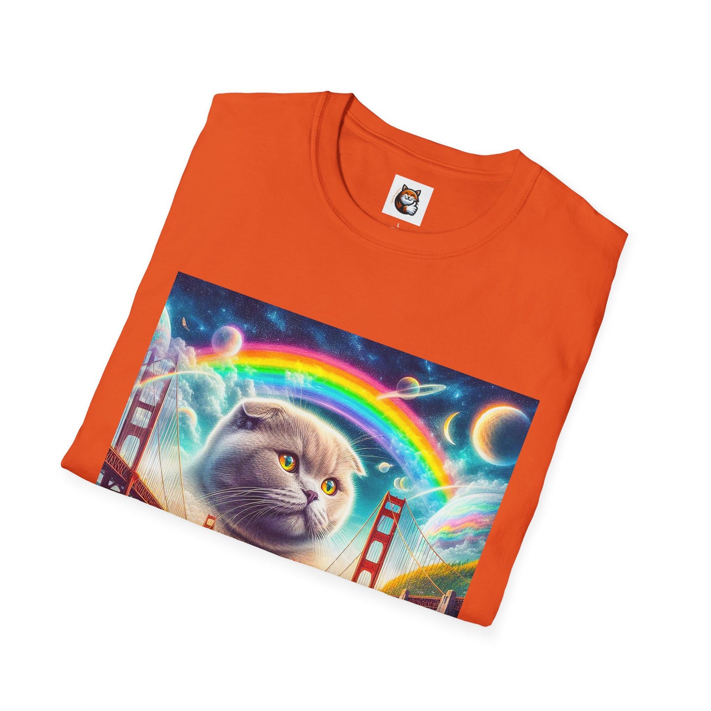 Scottish Fold Cat pretty rainbow  T-Shirt