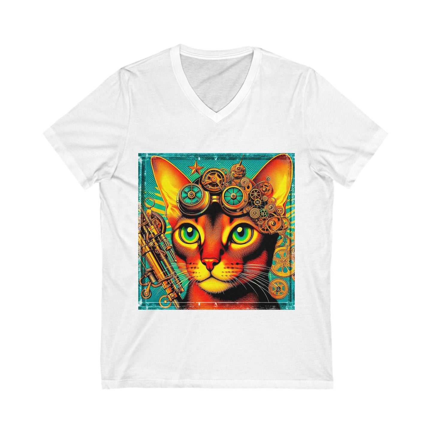 Abyssinian steam punk  Jersey Short Sleeve V-Neck Tee