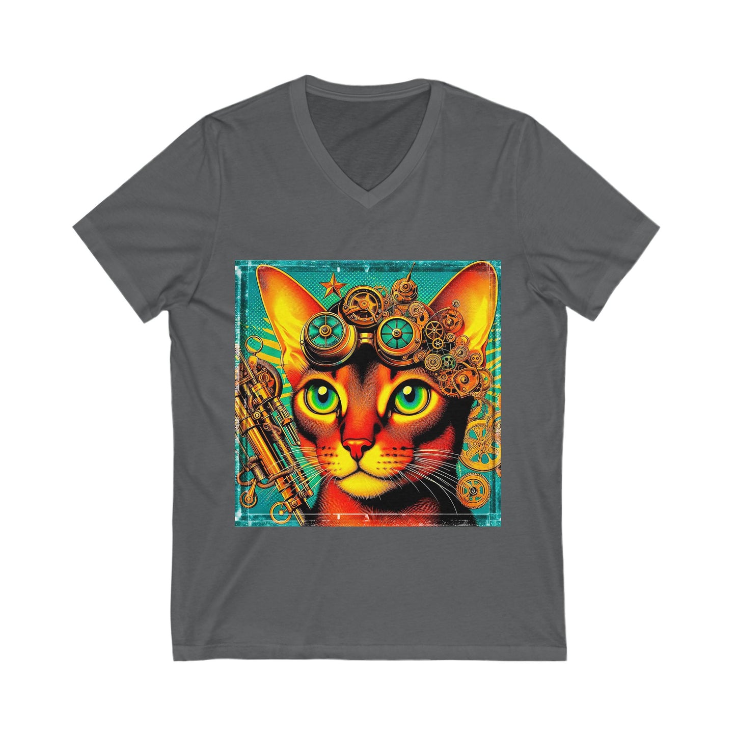 Abyssinian steam punk  Jersey Short Sleeve V-Neck Tee