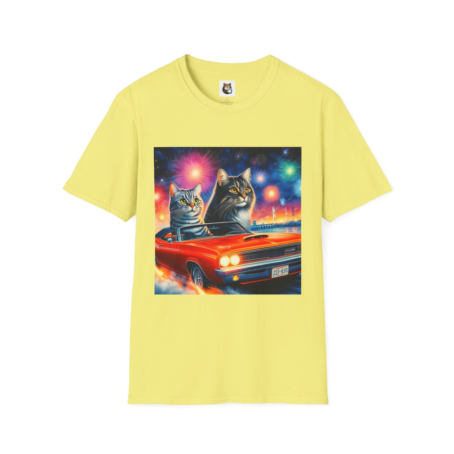 Wacky Domestic Cat Unisex Softstyle T-Shirt