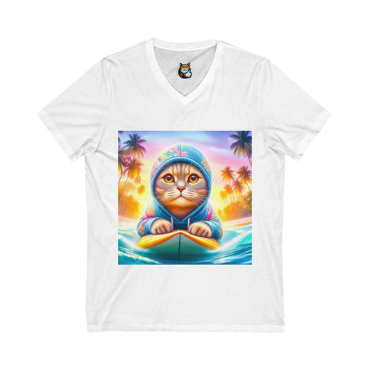 Scottish Fold Cat surfs up shirt