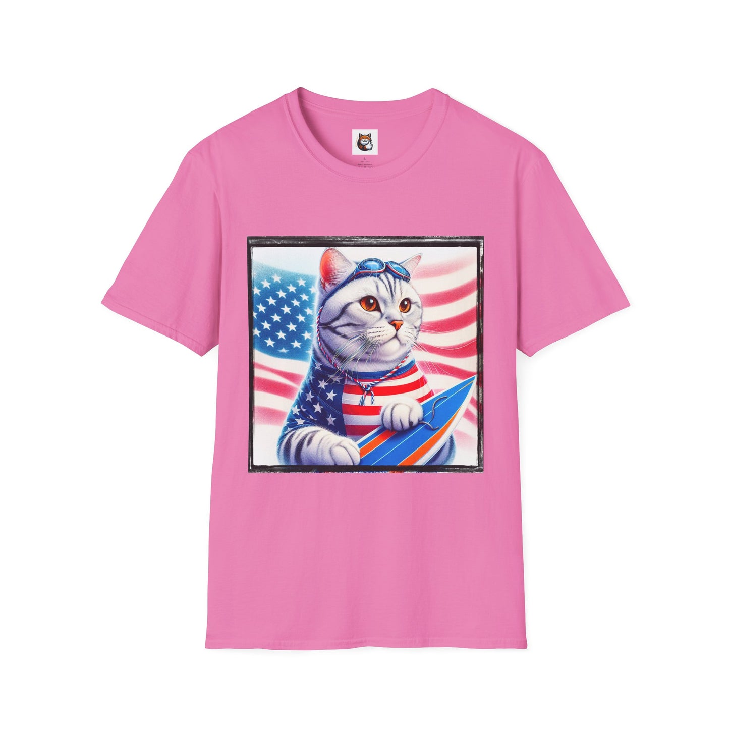 American Shorthair americsn flag Softstyle T-Shirt